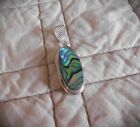 Abalone Shell Pendant  1" X .50"  Silver-Plated With Bale New *Sale*