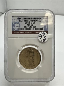 2011 D RUTHERFORD HAYES PRESIDENTIAL DOLLAR NGC MS-67 POS B SR8-62 - Picture 1 of 4