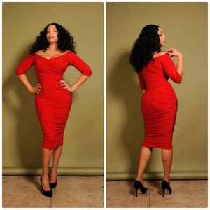 Vestido para mujer Laura Byrnes rojo Mónica mangas 1/2 talla 4X - Imagen 1 de 5