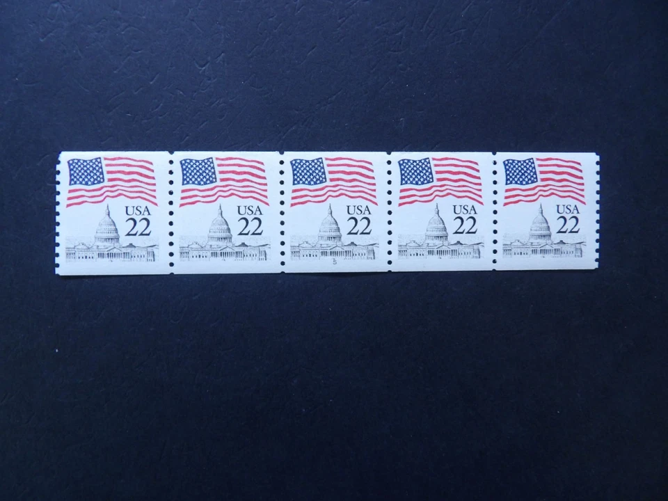 #2115a 22c Flag over Capitol PNC5 #5 MNH OG VF  Narrow Block Tagging - Image 1 of 1