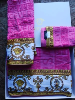 JUEGO DE TOALLAS PARA EL HOGAR VERSACE BARROCO ROSA BAÑO PLAYA  Foto 1 de 4