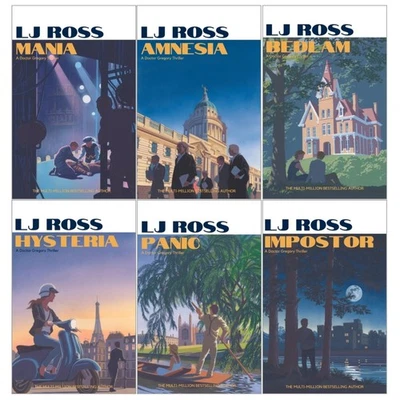 Alexander Gregory Thrillers 6 Books Set by LJ Ross, Mania, Hysteria, Bedlam, PB - Image 1 of 4