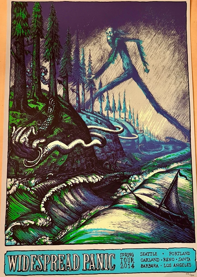 Póster Widespread Panic 2014 Tour Welker edición limitada numerado a mano 509/800 Foto 1 de 3