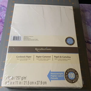 Recollections Cardstock Paper 8 1/2" x 11" 97 Sheets CREAM 110 lb Heavyweight - Picture 1 of 4