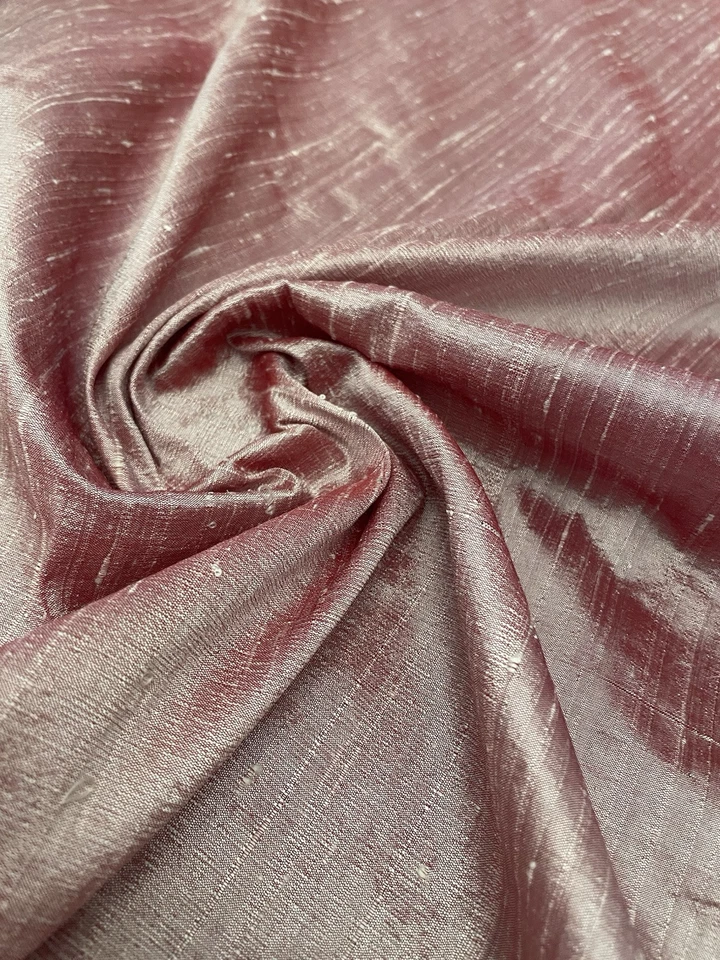 100% Silk Dupion Fabric Dusky Pink - Image 1 of 1