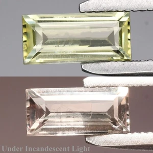 💎 0,61ct 7x3,2mm Baguette Natürlicher Farbwechsel Diaspore - Türkei Edelstein - Bild 1 von 6