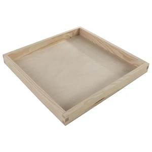 Wooden Shallow Square Display Shallow Box 30x30x3cm Accessories Trinket Tray - Picture 1 of 7