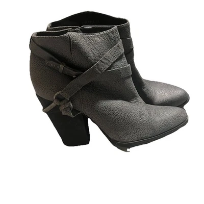 Very Volatile Gray Pebbled Leather Denver Boots Booties Western Boho Womens 10 - Image 1 of 4