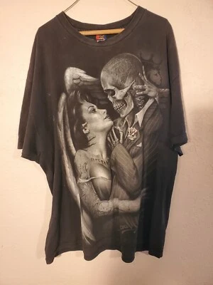 Camiseta negra Ogabel Og Abel para hombre tatuajes de calavera gráfico de 2 lados talla XXL Foto 1 de 4