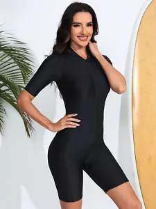 Women's Swimsuit Rash Guard UV Protection Surfing Swimwear Athletic Bodysuit New - Picture 1 of 19