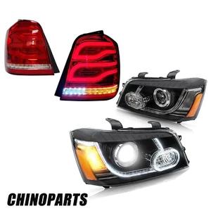 4PCS VLAND LED Headlights + Red Tail Lights For Toyota Highlander SUV 2001-2007 - Picture 1 of 14