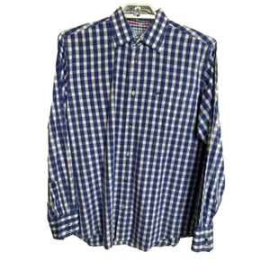 Clocking out Jolly Moods of Norway Size XXL Blue White Gingham Plaid L?S  Shirt - Picture 1 of 13