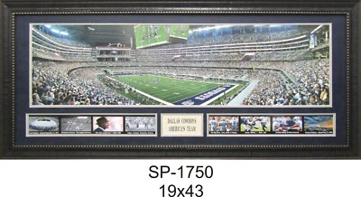 Foto panorámica de campo de estadio enmarcada por la NFL-Vaqueros, Packers, Steelers, Chiefs Foto 1 de 4