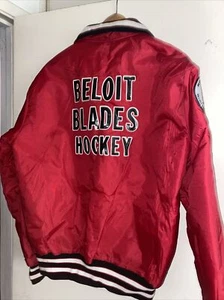 Vintage Beloit Blades Satin Team Jacket 2003 Hockey Association Small Delong - Picture 1 of 11