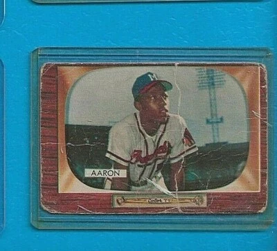 1955 Bowman Hank Aaron Milwaukee Braves #179 🚀😳💥 Original - Imagem 1 de 2