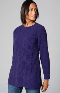 J Jill Chenille Cabled Tunic MEDIUM Purple NWT - Picture 1 of 1