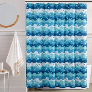 Waffle Spume Shower Curtain for Bathroom Decoration with Hooks Bathroom Curtain - Picture 1 of 18