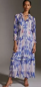 Anthropologie The Marais bedrucktes Chiffon Maxikleid Größe Medium gebraucht, in einwandfreiem Zustand - Bild 1 von 7