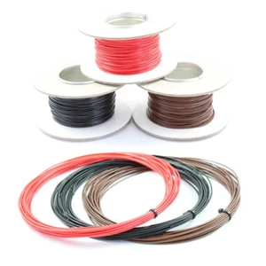 21 AMP Single Core Stranded Copper Cable 12v 24v Thin Wall Wire RED BLACK BROWN - Picture 1 of 1
