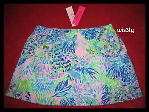 NWT Lilly Pulitzer Madison Skort Multi Shell of a Party Turtles LARGE 12 14 L