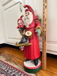 1992 19” House of Hatten Santa Claus Christmas Figurine Jester - Picture 1 of 6