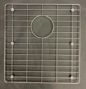 Rejilla de fregadero de acero inoxidable con drenaje trasero 15"" x 15-5/8"" - Imagen 1 de 9