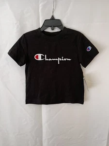 Champion Kids Embroidered Heritage Tee Black Size 7 New - Picture 1 of 2