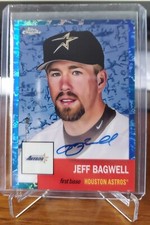 2022 Topps Chrome Platinum Jeff Bagwell Blue Toile Refractor 13/99 Autograph