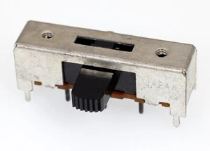 162163 2612F, 3-Position DP3T PCB/Panel Mount Right Angle Slide Switch Black - Picture 1 of 2