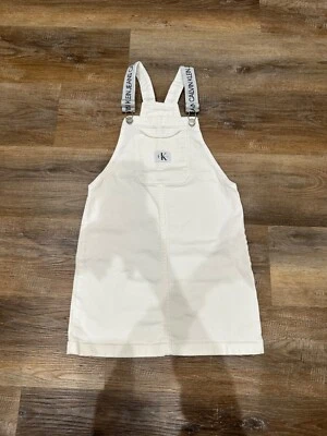 Calvin Klein Jeans NIÑAS M 8/10 Blanco Mono Denim Jean Falda C401 Foto 1 de 2