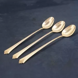 Royal Crest Castle Rose Sterling Silver Iced Teaspoons 82g - Free Shipping USA - Picture 1 of 9