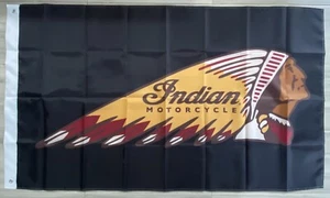 INDIAN MOTORCYCLE 3x5ft FLAG BANNER DRAPEAU MAN CAVE GARAGE - Imagen 1 de 1