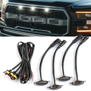 4 PIEZAS luces de rejilla con marca de rejilla LED para Ford F150 F250 F350 Raptor Escape Edge - Imagen 1 de 9