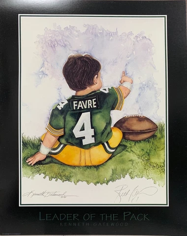 Brett Favre Leader of the Pack by Kenneth Gatewood Green Bay Packers Poster 8x10 Cover