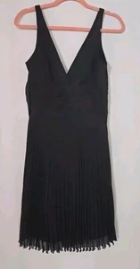 Laundry by Shelli Segal Black Sleeveless Pleated Dress Women 8 - Picture 1 of 4