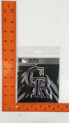 Low Profile Light Weight Aluminum Decal Emblem MLB Colorado Rockies - Image 1 of 4