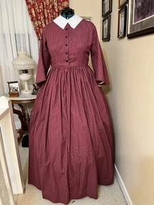 Civil War Reenactment Day Dress Size 14 Pagoda Sleeves - Picture 1 of 3