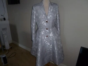 TED BAKER GREY AND SILVER DRESS COAT SIZE 10 2 - Picture 1 of 4