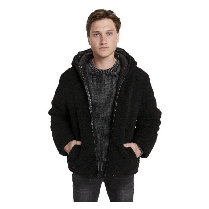 Buffalo David Bitton мужской жилет Jazook с капюшоном шерпа куртка черный размер M новый с Ярлыками - Изображение 1 из 3