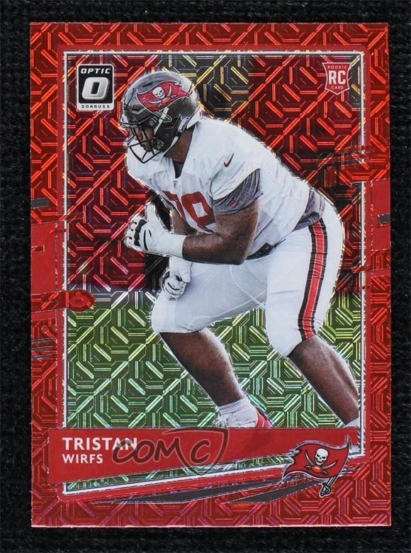 2020 Panini Donruss Optic Rookies Red Mojo Prizm Tristan Wirfs #129 Rookie RC - Image 1 of 2