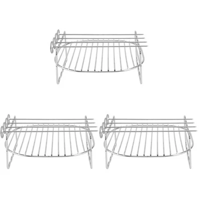3 Sätze von Fritteuse-Rack Kochen Dampfkühlträger Mehrzweck-Rack (Silber) - Bild 1 von 4