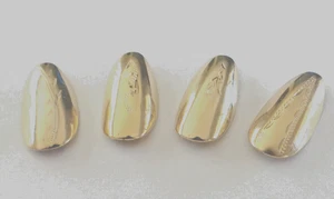 4/$40 PURFEKT GRAVIERT ASS'T 14KT VERGOLDET WIEDERVERWENDBAR GROSSE MESSINGFINGERNÄGEL - Bild 1 von 2