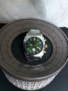 ​Orologio Uomo Cronografo TITANIO Quadrante Verde Smeraldo Cassa Cuscino Bicolor - Foto 1 di 4