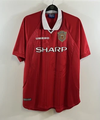 Manchester United CL Heim Fußball Trikot 1997/00 Erwachsene XL Umbro B124 - Bild 1 von 4