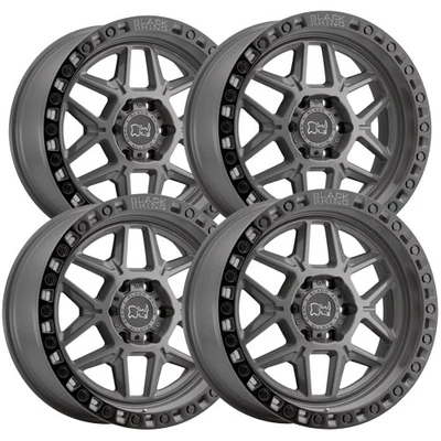 (Set-4) Black Rhino Kelso 18x9 5x5.5" +0mm Battleship Gray Wheels Rims 18" Inch - Image 1 of 4