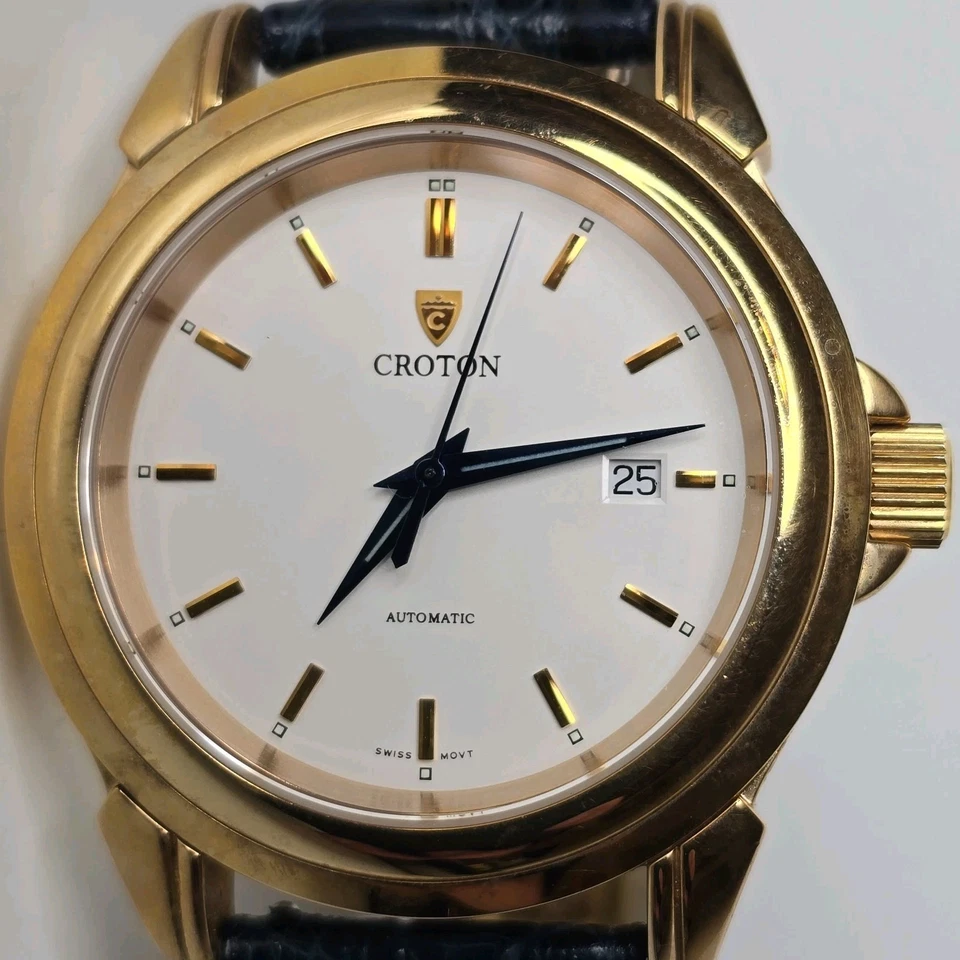 Reloj Automático Croton Suizo Esfera Blanca Oro Rosa 44mm Foto 1 de 1