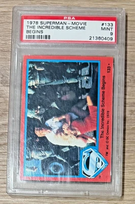 1978 TOPPS SUPERMAN THE MOVIE #133 THE INCREDIBLE SCHEME BEGINS PSA 9 Mint POP 3 - Image 1 of 2