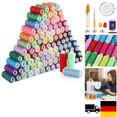 100 Farben Polyester Nähgarn | 25000 Yard Set | Hand- und Maschinensticken