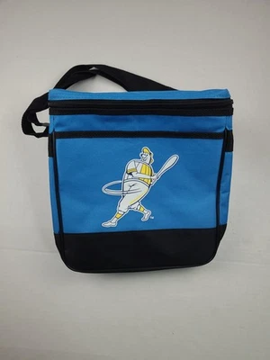 Milwaukee Brewers Miller Beer Barrel Man Tote cooler MLB Brew Crew Zipper Blue - Image 1 of 4