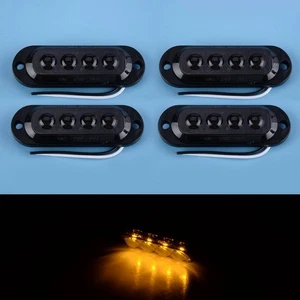 4x Amber Light Fender Side Marker Turn Signal Light Indicator Universal New - Picture 1 of 6